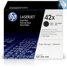 HP 42X (Q5942XD) Black High Yield Original LaserJet Toner Dual Pack, 2 Cartridges