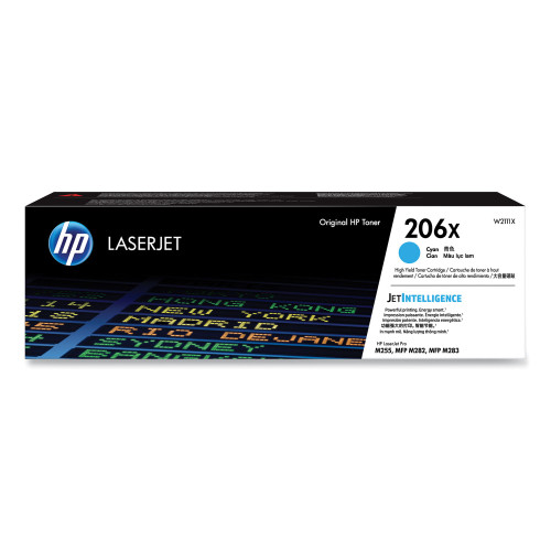 HP 206X M283 (W2111X) High Yield Cyan Original LaserJet Toner Cartridge